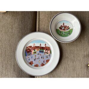 VILLEROY & BOCH DESIGN NAIF PATTERN SALAD PLATE  8 1/4" COUNTRY YARD Laplau #4 &